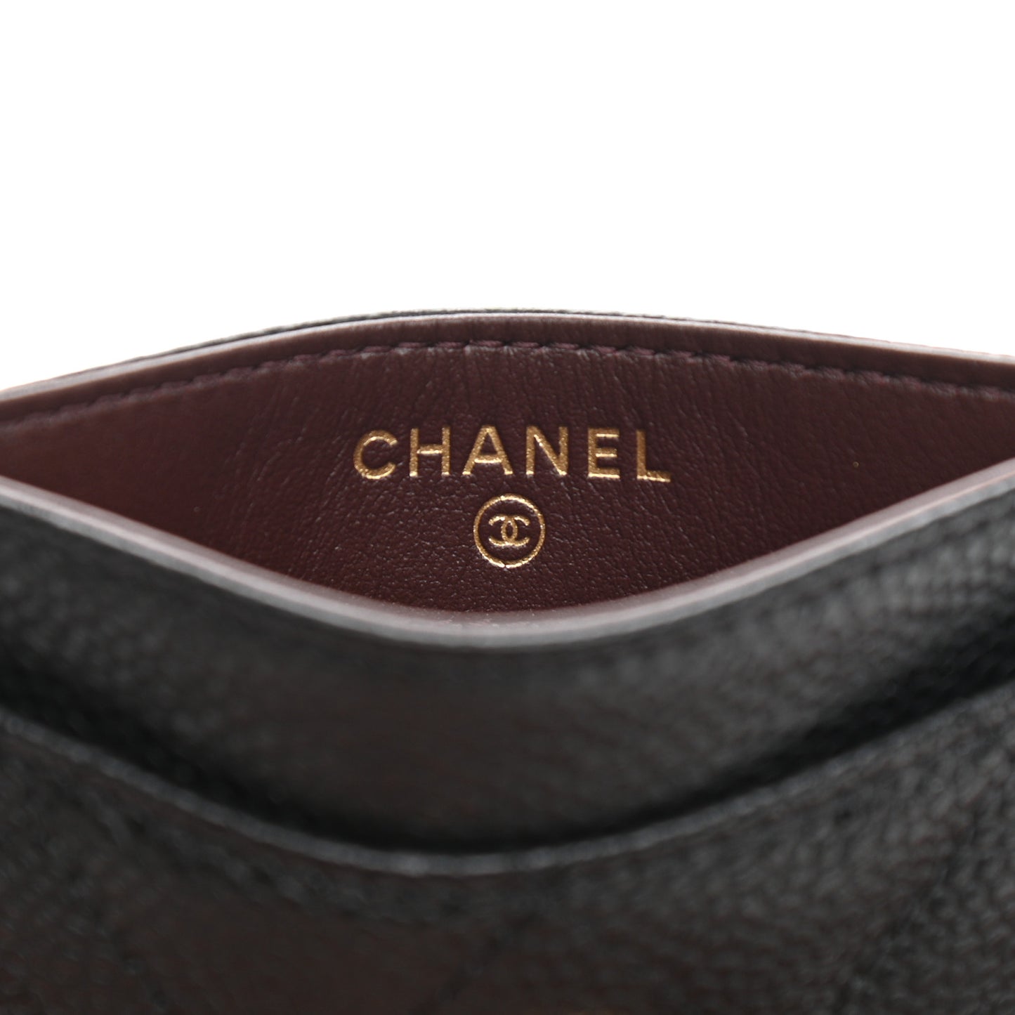 Caviar Quilted Card Holder Black