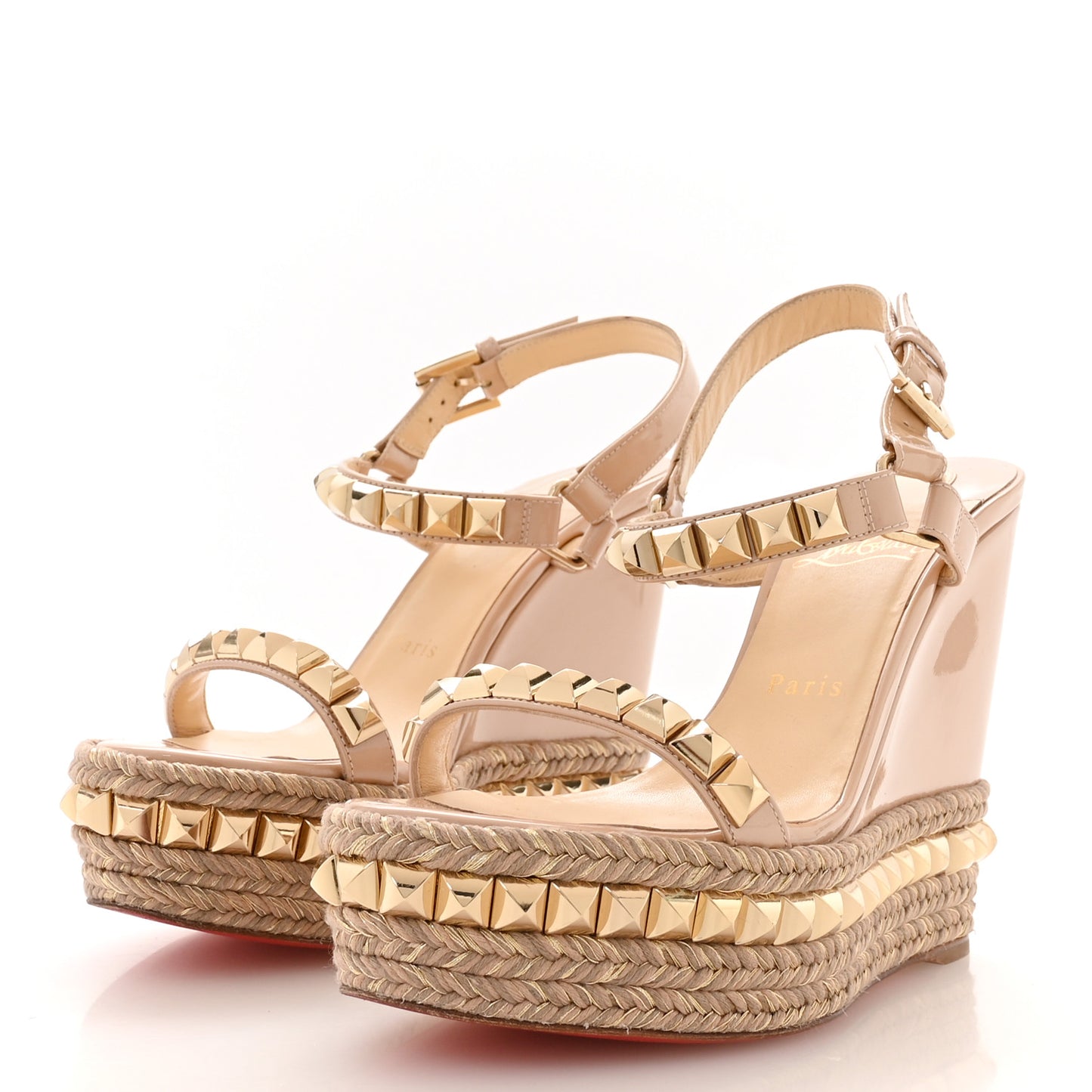 Patent Cataclou 110 Wedge Sandals 38 Nude