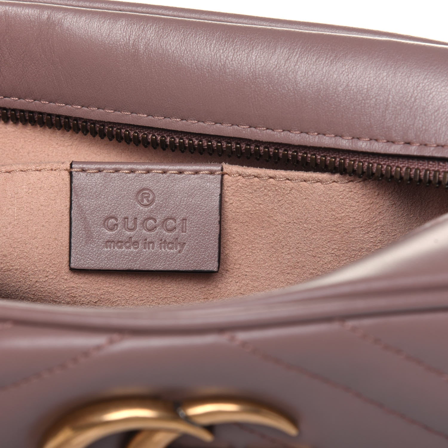 Gucci Calfskin Matelasse Small GG Marmont Chain Shoulder Bag Porcelain Rose 6 of 11