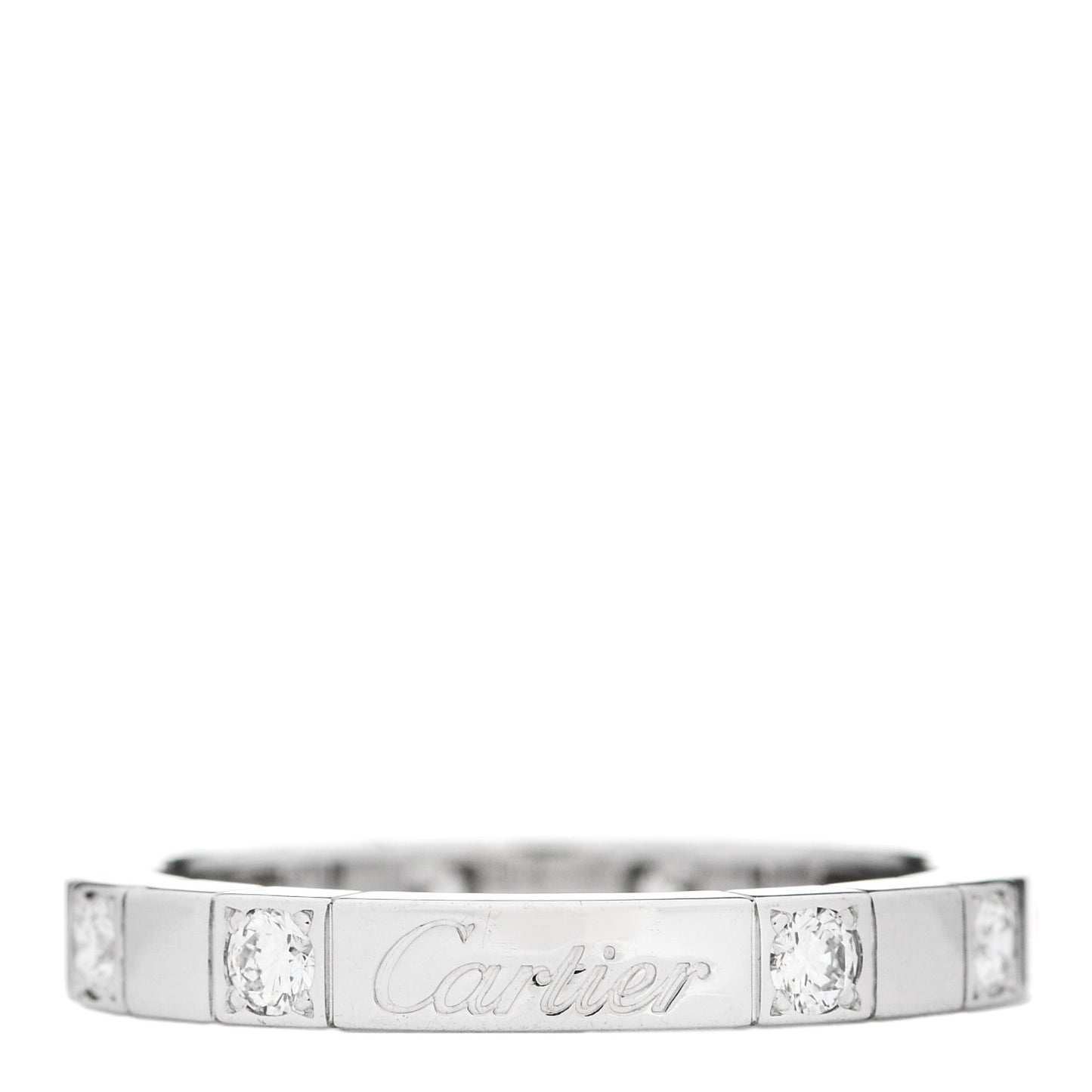 18K White Gold Diamond Lanieres Half Eternity Band Ring 56 7.75