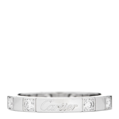 Cartier 18K White Gold Diamond Lanieres Half Eternity Band Ring 56 7.75 1 of 3
