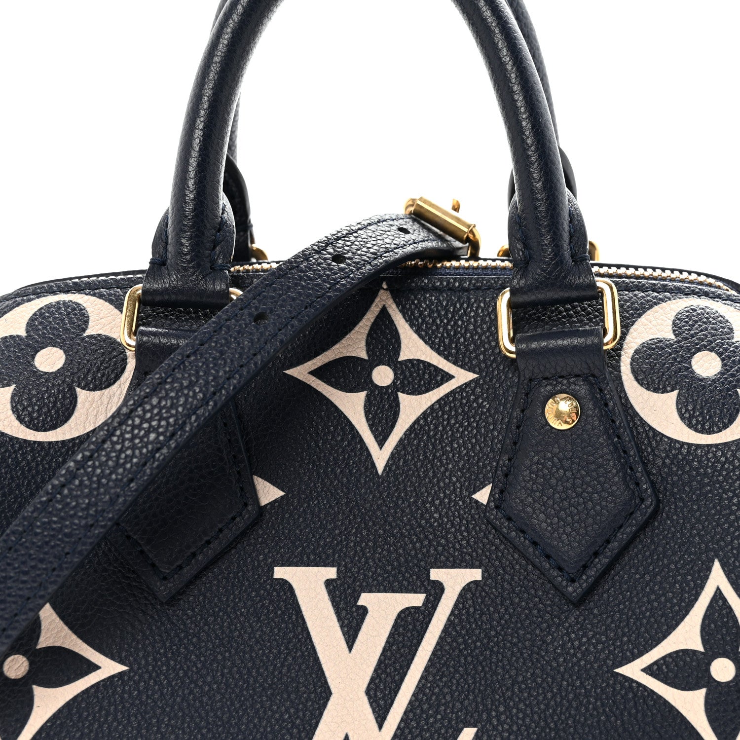 Louis Vuitton Empreinte Monogram Giant Speedy Bandouliere 20 Navy Creme 7 of 9