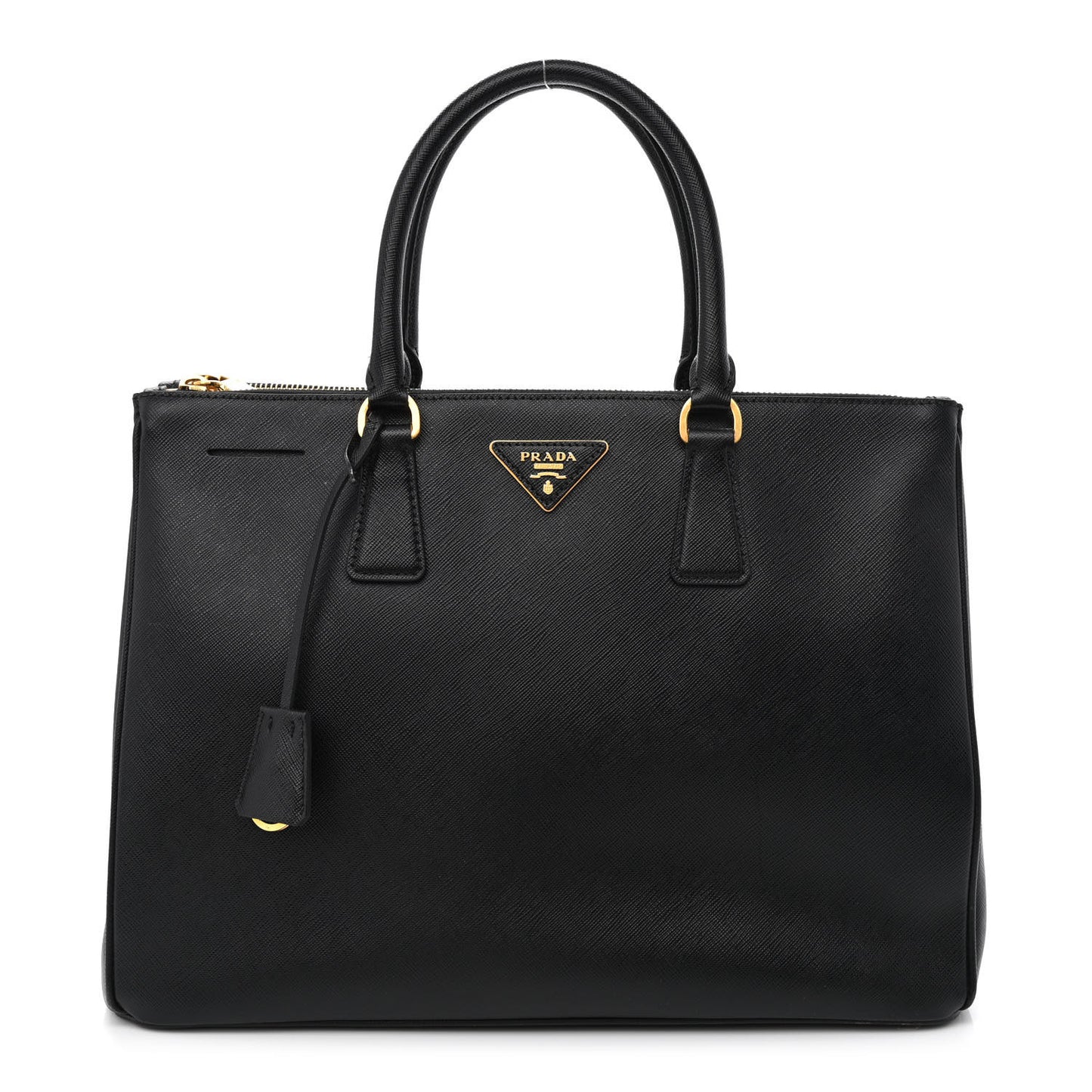 Saffiano Medium Galleria Double Zip Tote Black