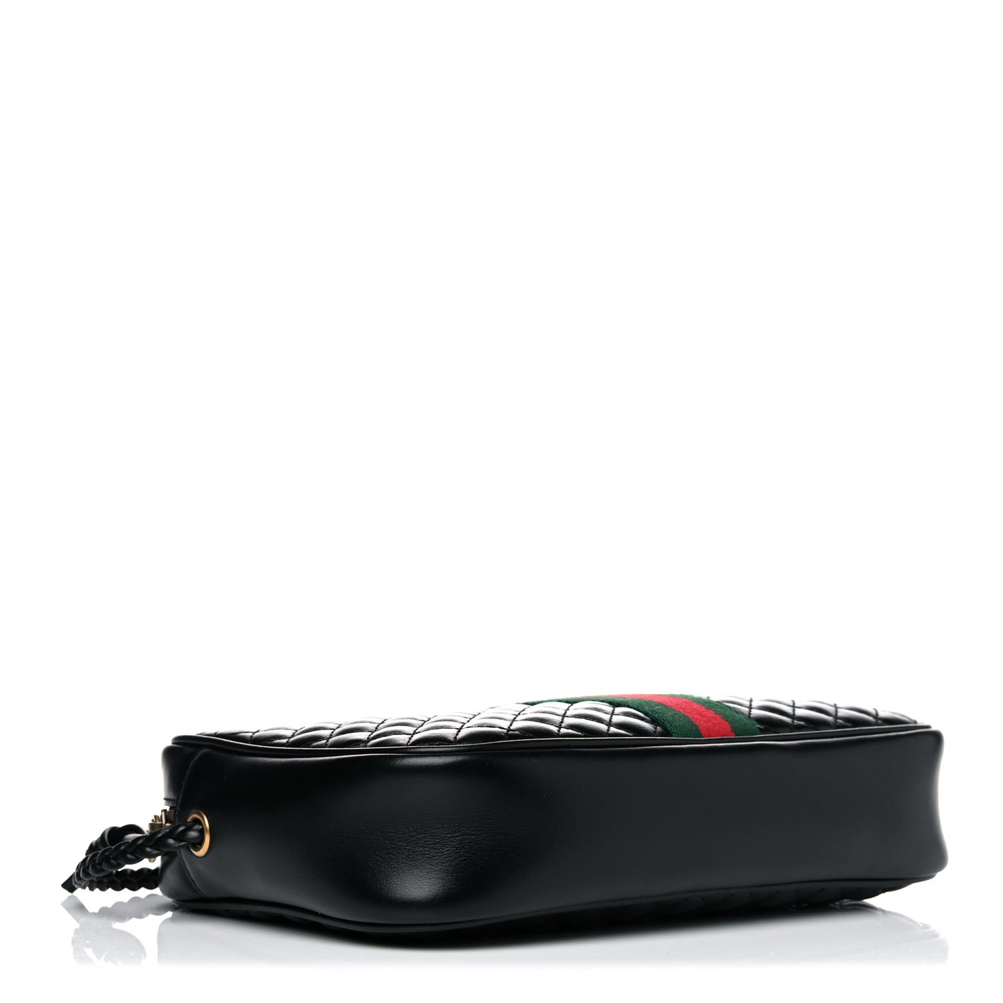 Calfskin Web Trapuntata Small GG Shoulder Bag Black