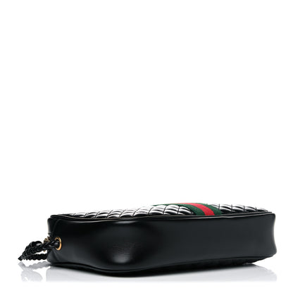 Gucci Calfskin Web Trapuntata Small GG Shoulder Bag Black 4 of 11
