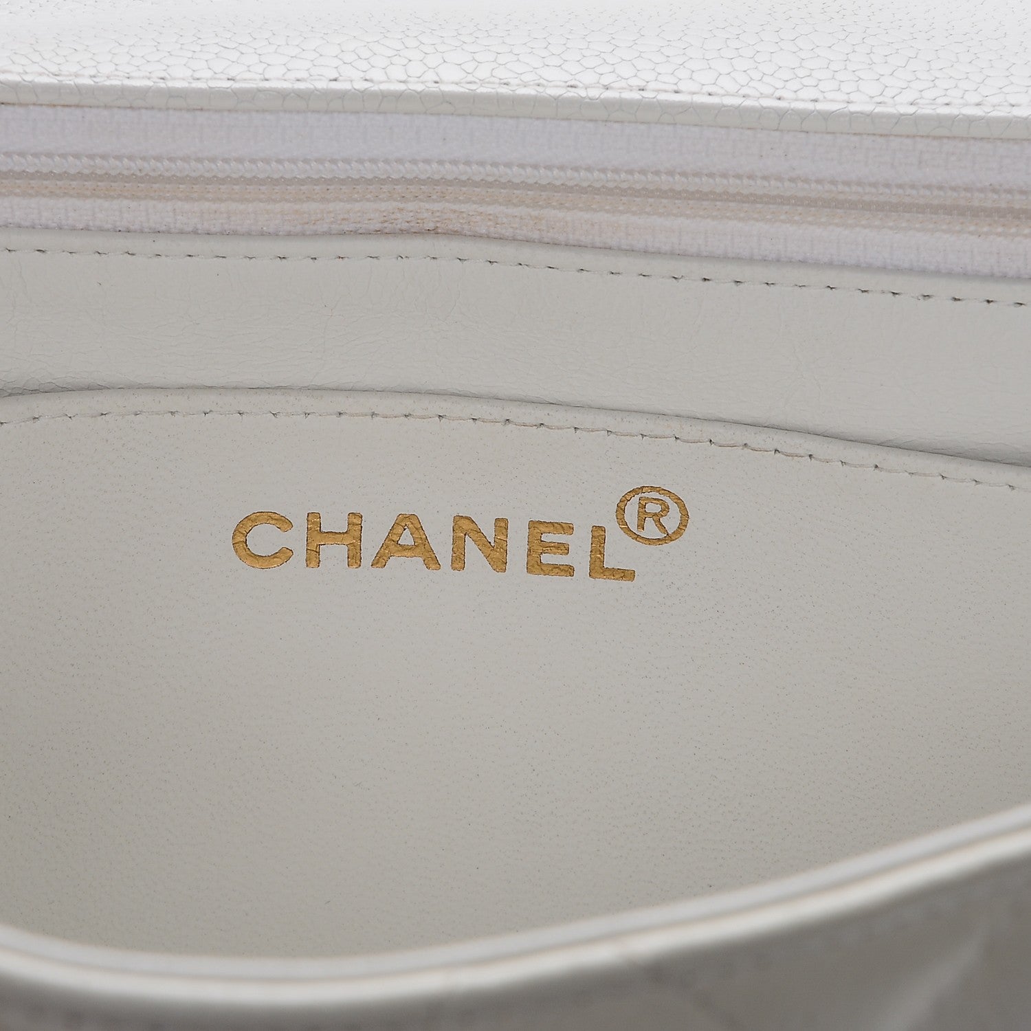 Chanel Caviar Quilted Medium Single Flap White 6 of 10