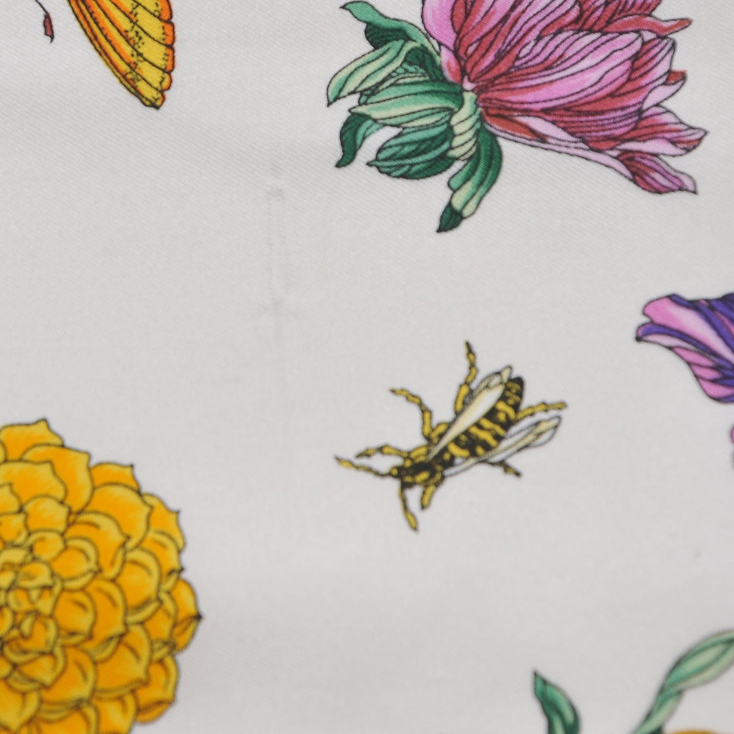 Silk Dahlia Floral Square Scarf Multi