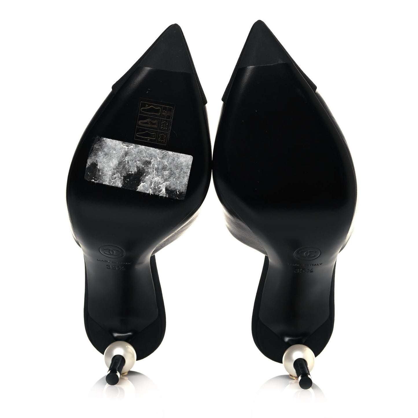 Goatskin Grosgrain Cap Toe Pearl Mule 35.5 Black