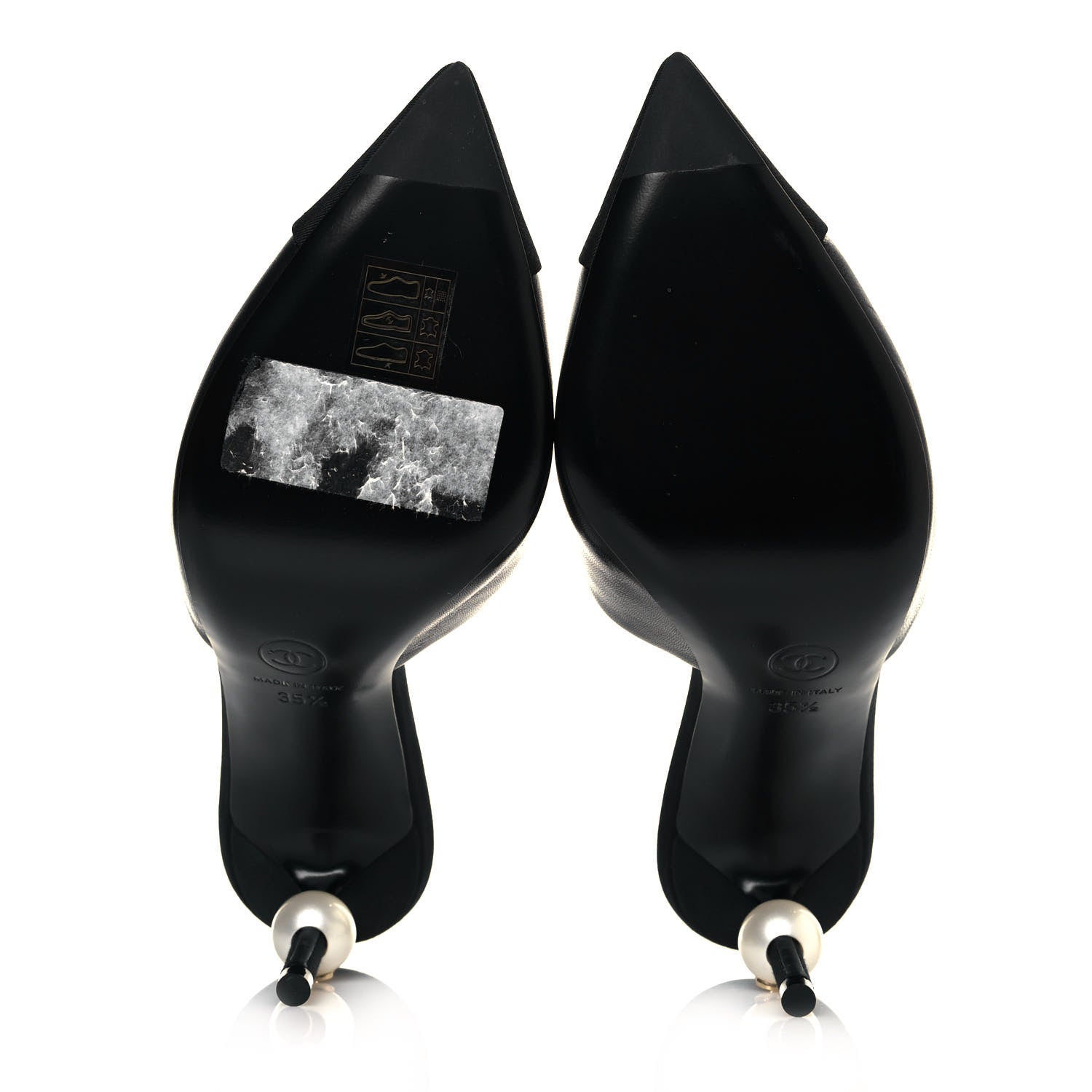 Chanel Goatskin Grosgrain Cap Toe Pearl Mule 35.5 Black 6 of 9