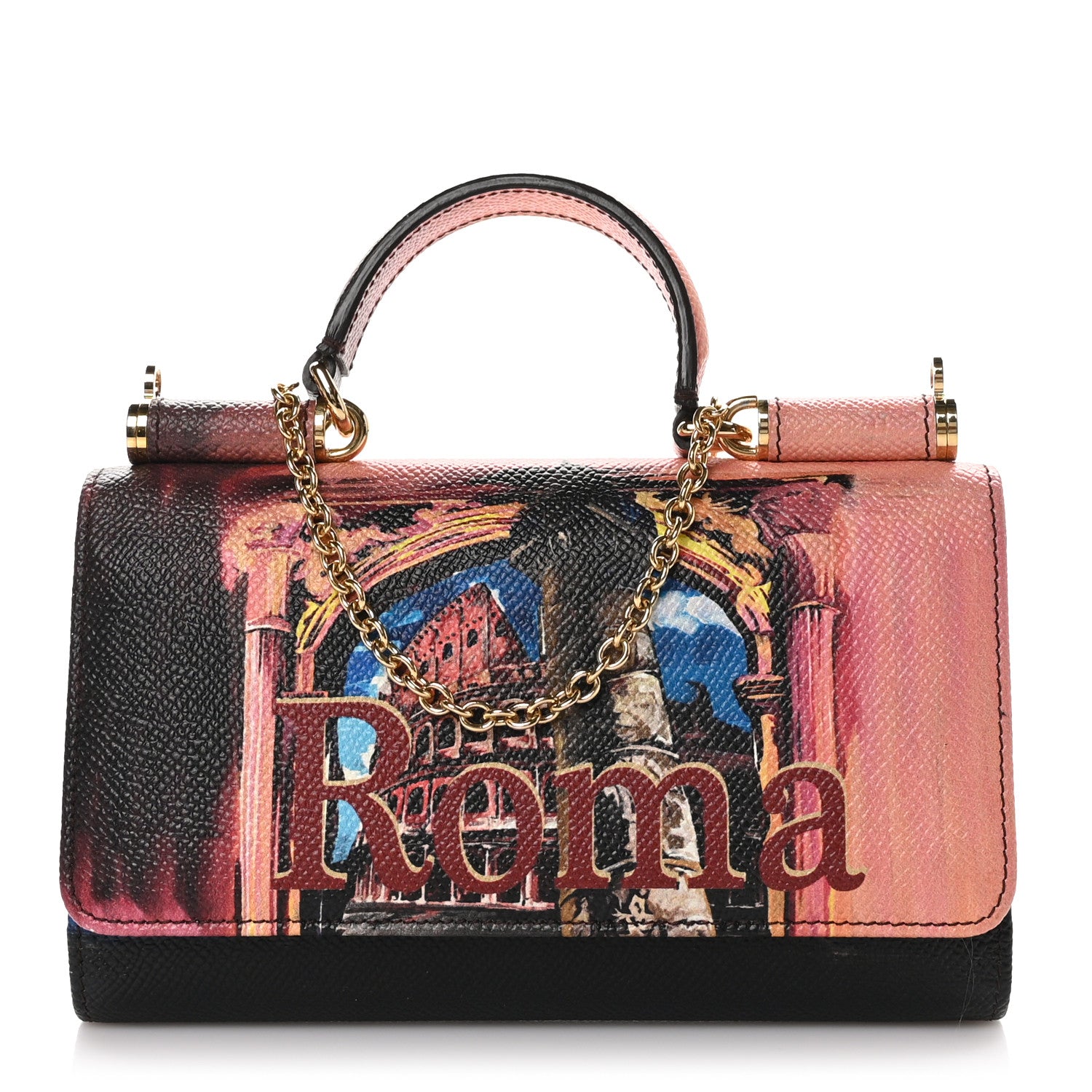 Dolce & Gabbana Dauphine Roma Printed Wallet On Chain Multicolor 1 of 8