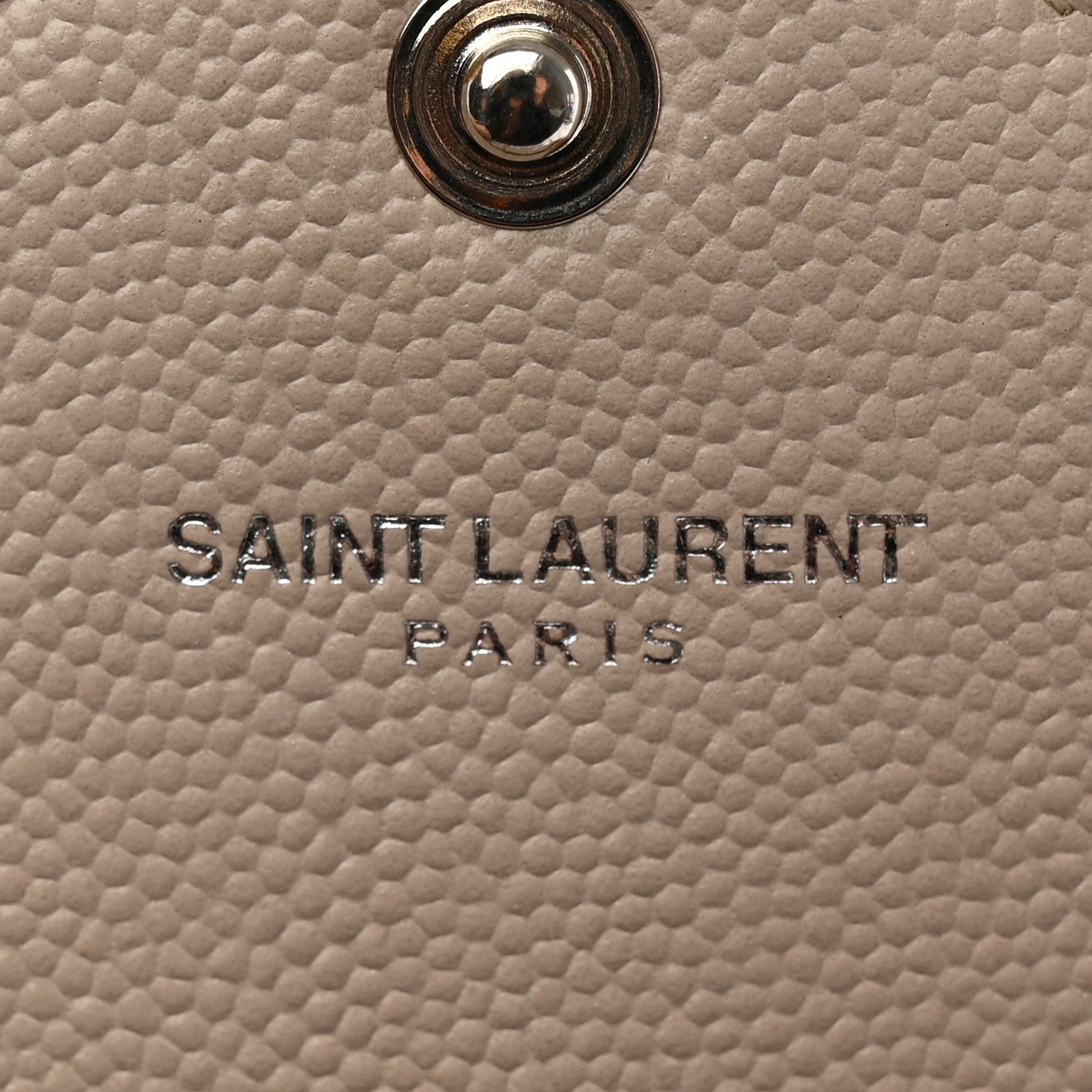 Saint Laurent Grain De Poudre Matelasse Chevron Monogram Envelope Chain Wallet Dark Beige 6 of 16