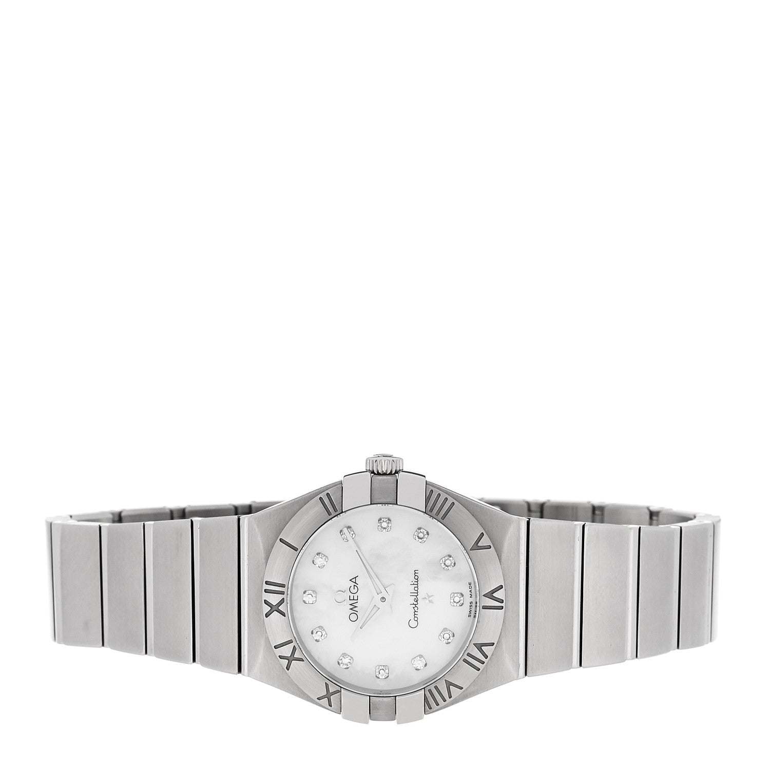Omega Stainless Steel Diamond Mother of Pearl 27mm Constellation Quartz Watch 123.10.27.60.55.001 2 of 5