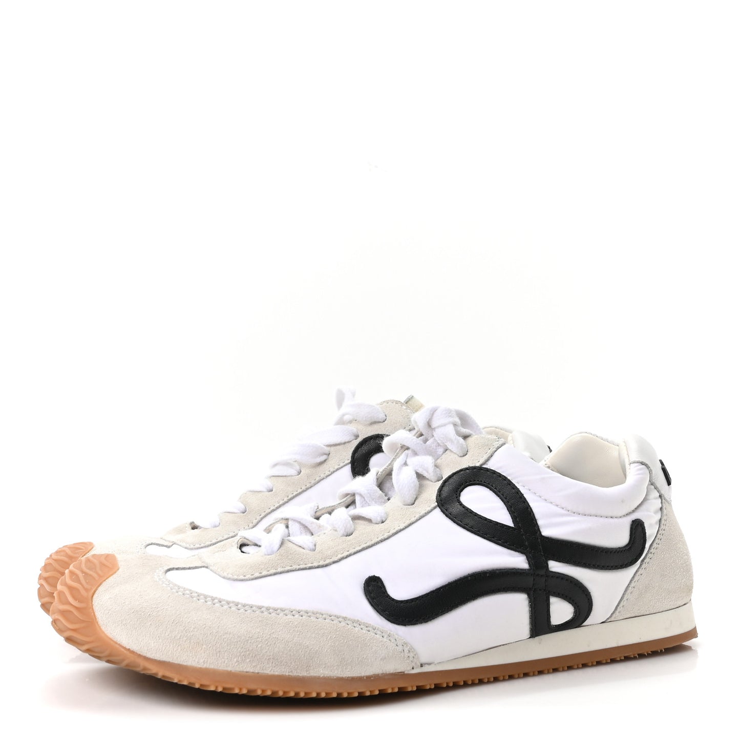 Nylon Suede Ballet Runners 2.0 Sneakers 40 White Black