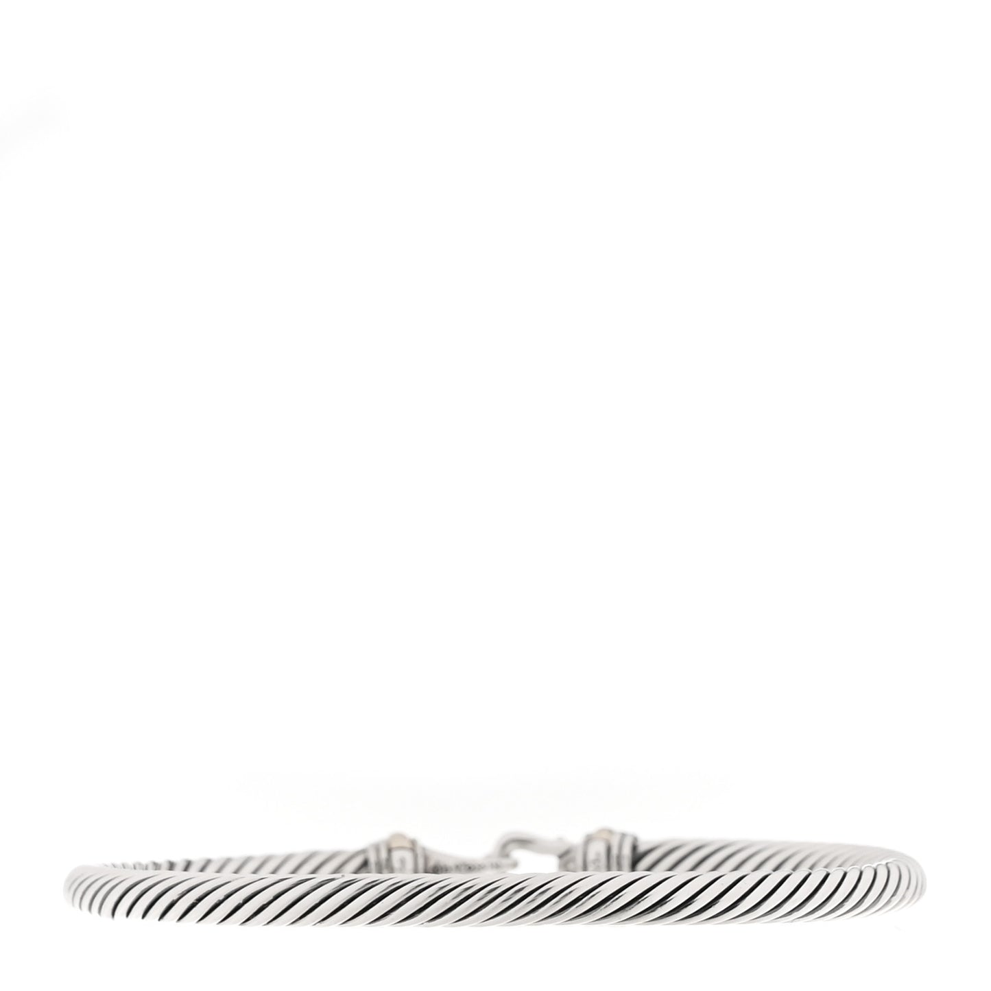 Sterling Silver 18K Yellow Gold 4mm Cable Buckle Bracelet