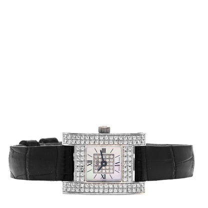 Chopard 18K White Gold Alligator Diamond Pave Bezel Mother of Pearl 19mm Your Hour Quartz Watch 2 of 5