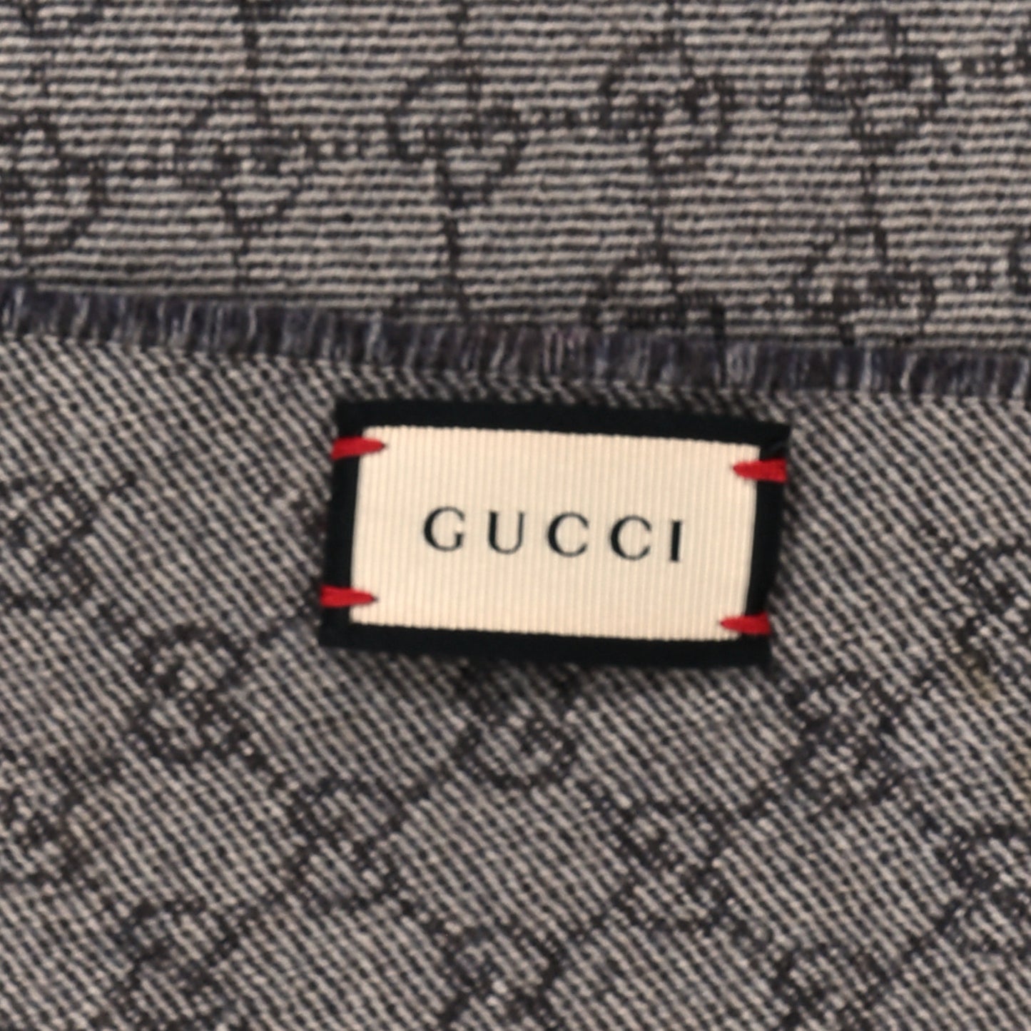 Wool Jacquard GG Monogram Miniorophin Scarf Midnight Blue Pink