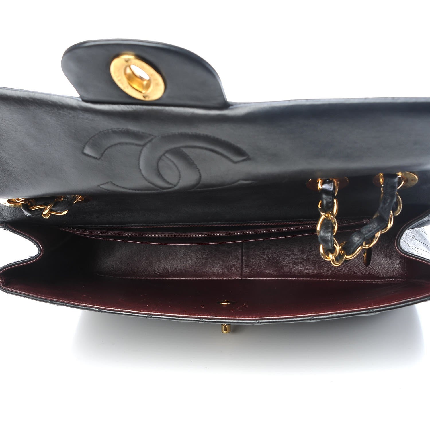 Chanel Lambskin Quilted XL Jumbo Single Flap Black 6 of 14