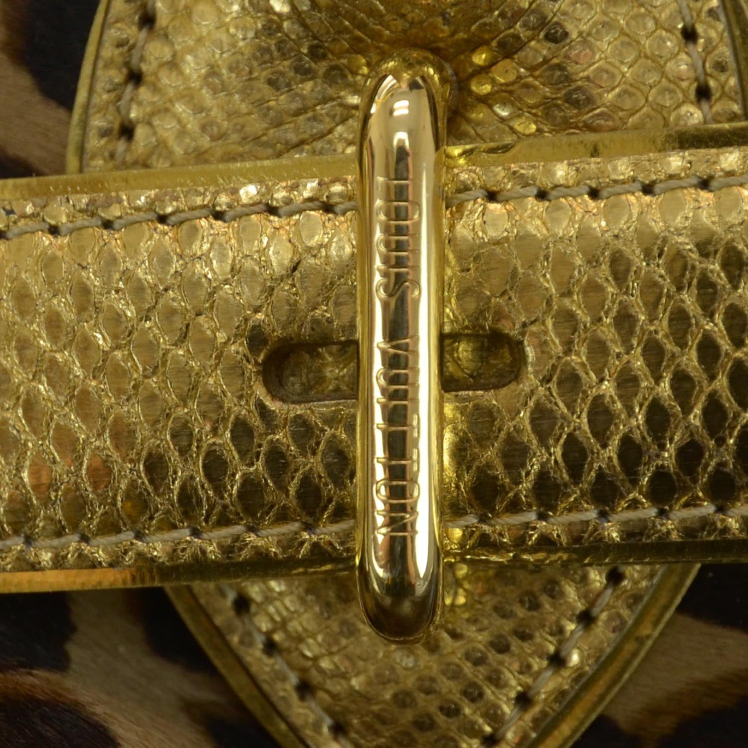 Louis Vuitton Monogram Leopard Pleated Steamer Bag 6 of 10