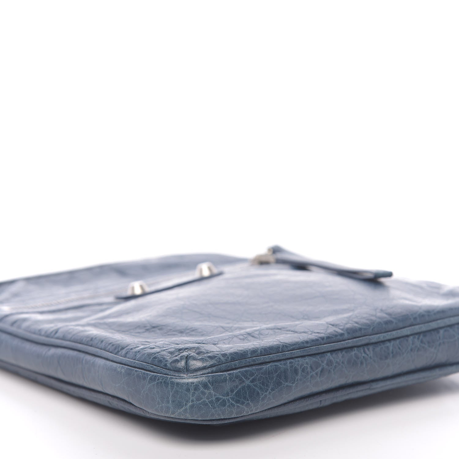 Balenciaga Agneau Arena Classic Silver Hardware Porte iPad Case Bleu Mineral 8 of 11