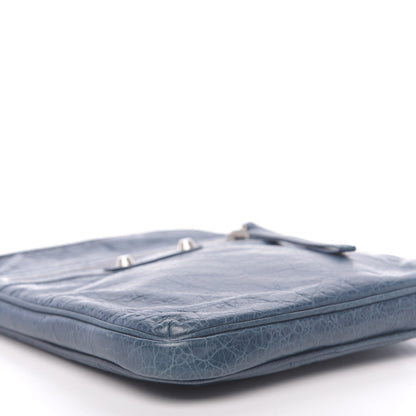 Balenciaga Agneau Arena Classic Silver Hardware Porte iPad Case Bleu Mineral 8 of 11
