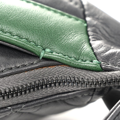 Chanel Lambskin Quilted Small Girl Bag Black Green 10 of 10