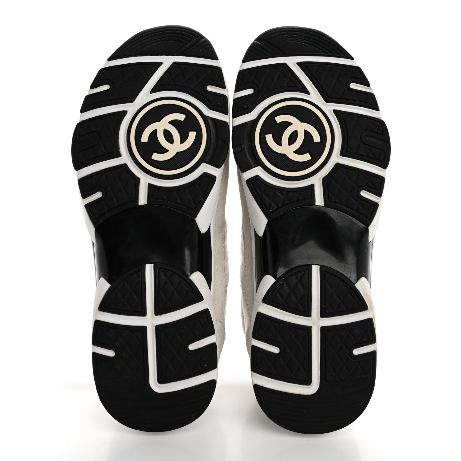 Chanel Painted Iridescent Cotton Tweed Suede Calfskin Womens CC Sneakers 39.5 White Silver Multicolor 6 of 14