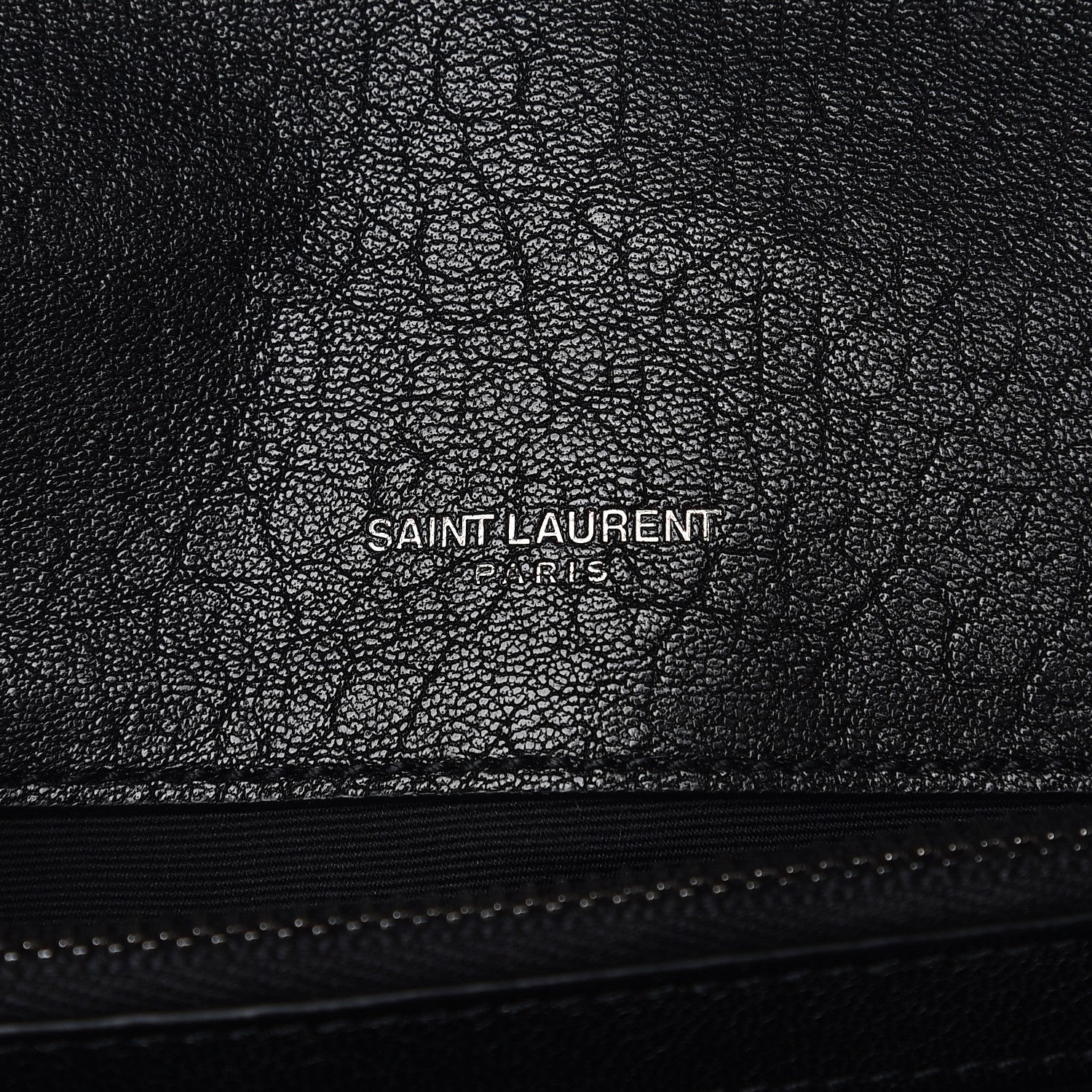 Saint Laurent Sheepskin Matelasse Chevron Monogram Medium College Bag Black 6 of 7