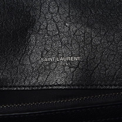 Saint Laurent Sheepskin Matelasse Chevron Monogram Medium College Bag Black 6 of 7