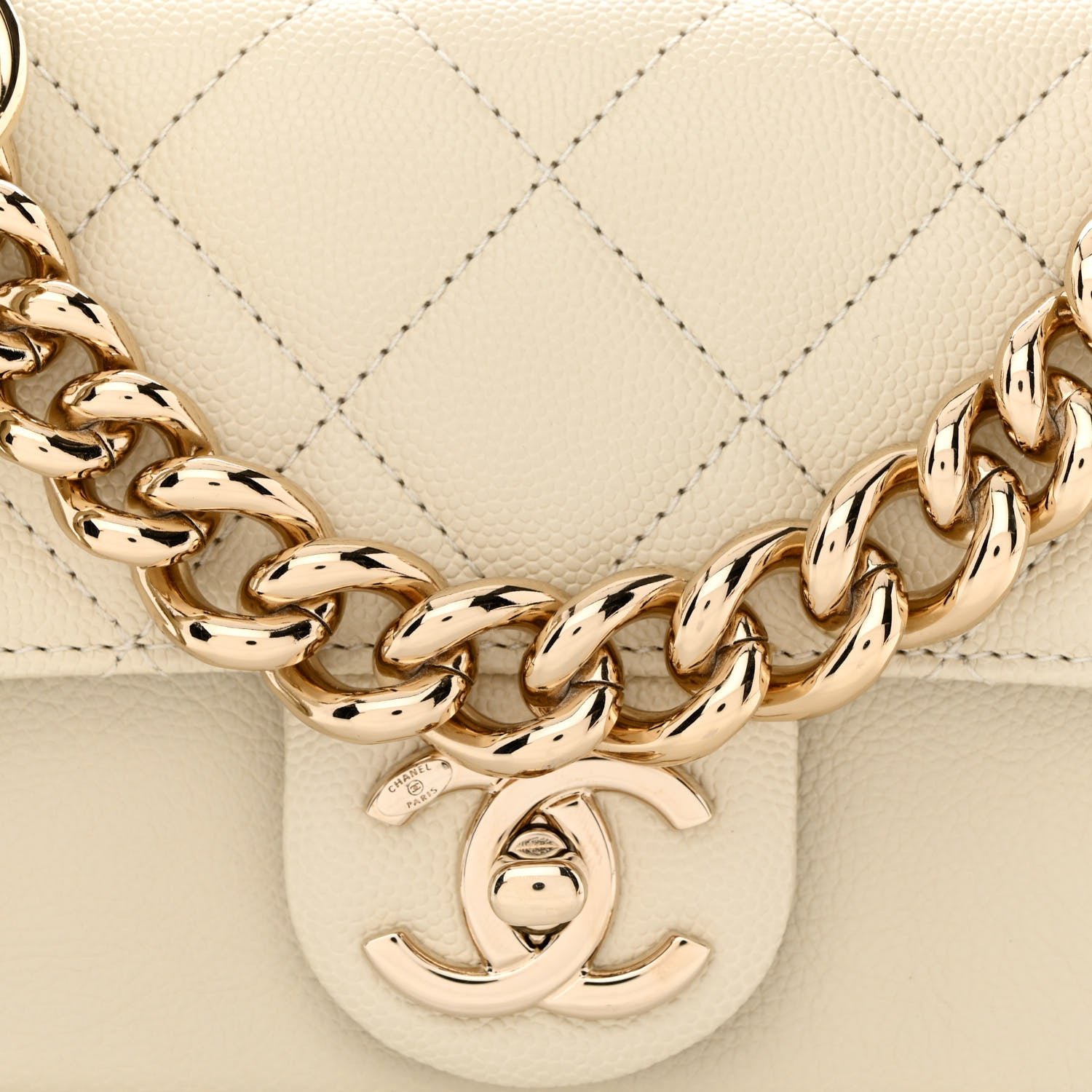 Chanel Caviar Quilted Mini Studded Flap White 8 of 13