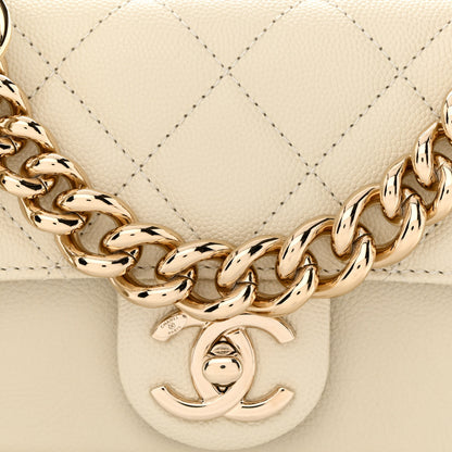 Chanel Caviar Quilted Mini Studded Flap White 8 of 13