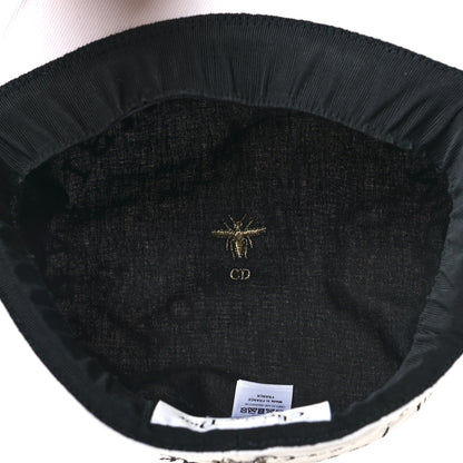 Christian Dior Canvas Printed Daydream Words Cap Hat 57 White 6 of 10
