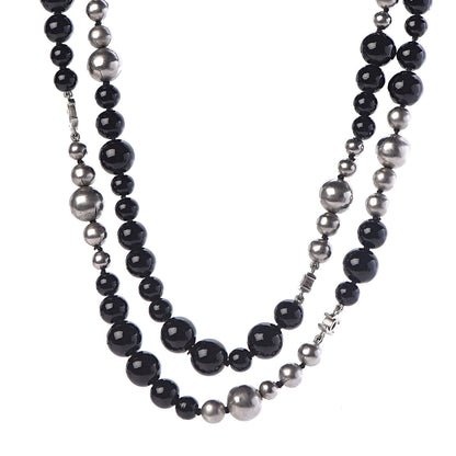 Chanel Pearl Beaded CC Long Necklace Black 1 of 6