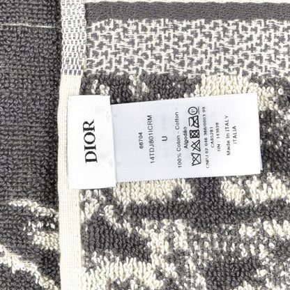 Christian Dior Cotton Toile De Jouy Reverse Towel Grey Ivory 5 of 6