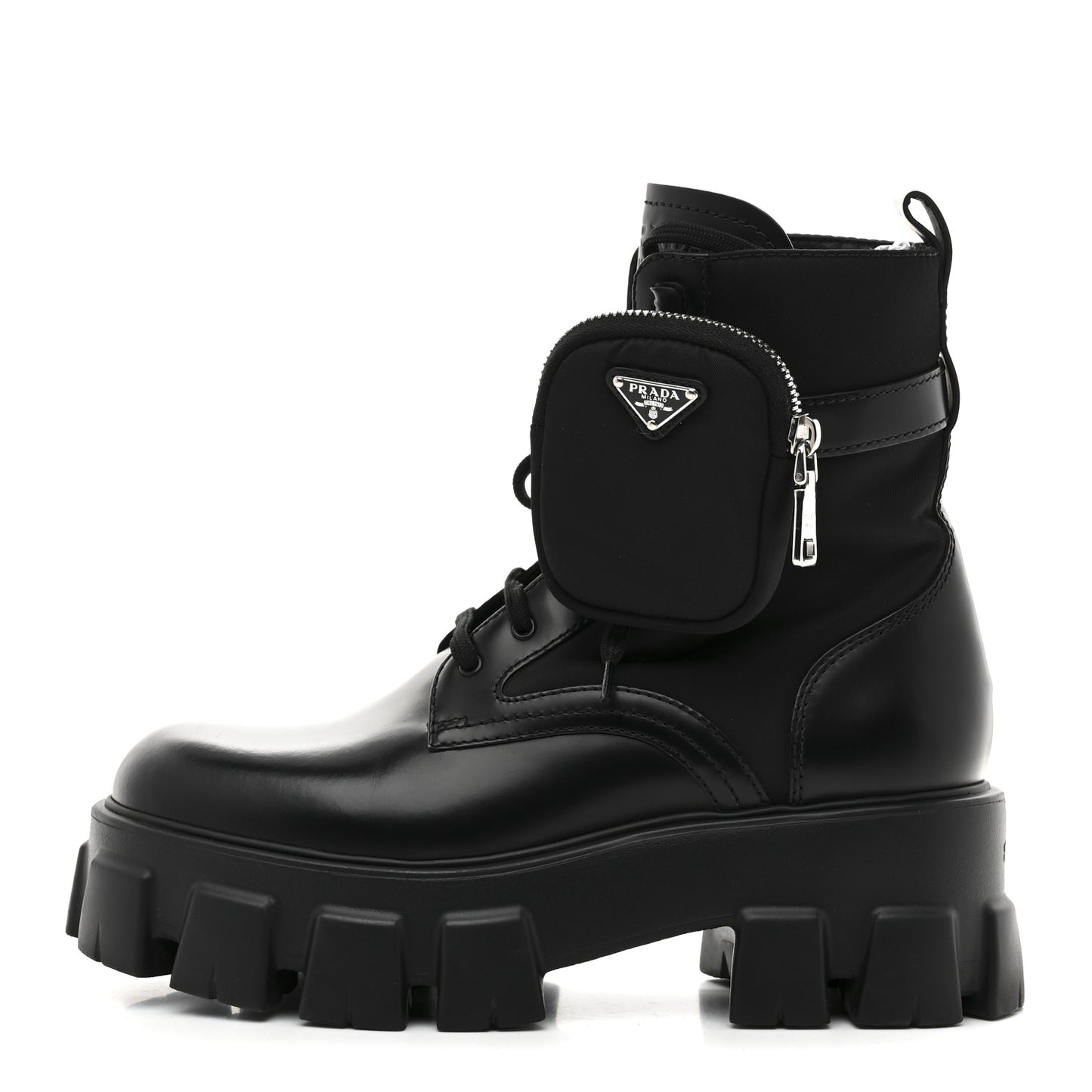 Spazzolato Rois Nylon Metal Triangle Logo Monolith Pouch Pocket 55mm Boots 39 Black