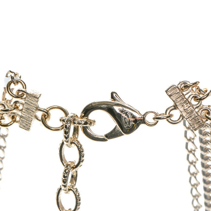 Chanel Multi Strand Chain Baguette Crystal CC Necklace Gold 5 of 5