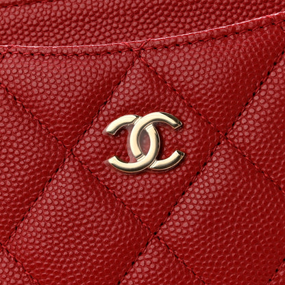 Chanel Caviar Quilted Card Holder Red 9 of 10