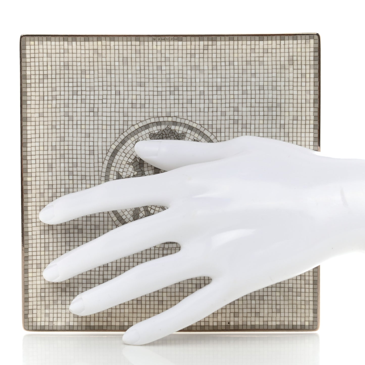 Porcelain Mosaique Au 24 Platinum Square Plate N°3