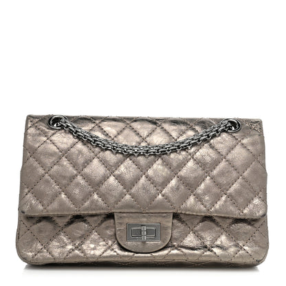 Chanel Metallic Aged Calfskin Quilted 2.55 Reissue 225 Flap Pewter 1 of 13