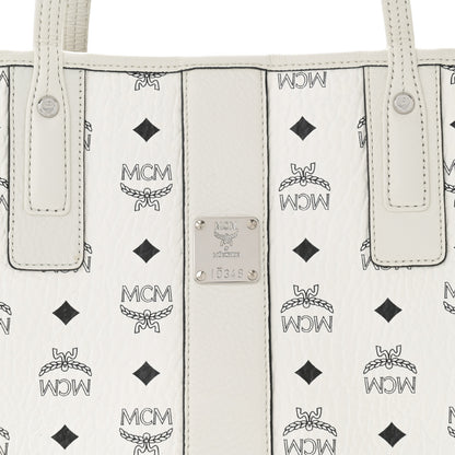 MCM Visetos Medium Liz Reversible Shopper Tote White 12 of 16