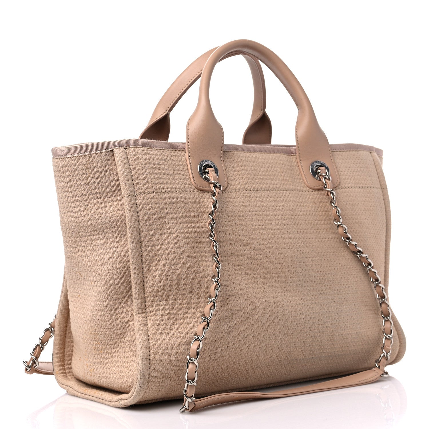 Chanel Mixed Fibers Small Deauville Tote Beige 4 of 12