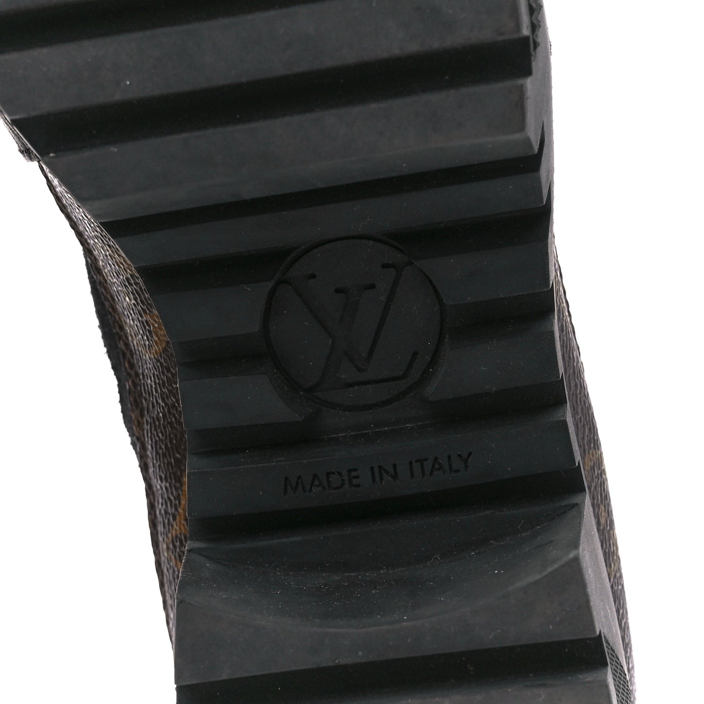 Suede Calfskin Monogram Laureate Platform Desert Boots 38.5 Black