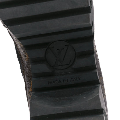 Louis Vuitton Suede Calfskin Monogram Laureate Platform Desert Boots 38.5 Black 6 of 8