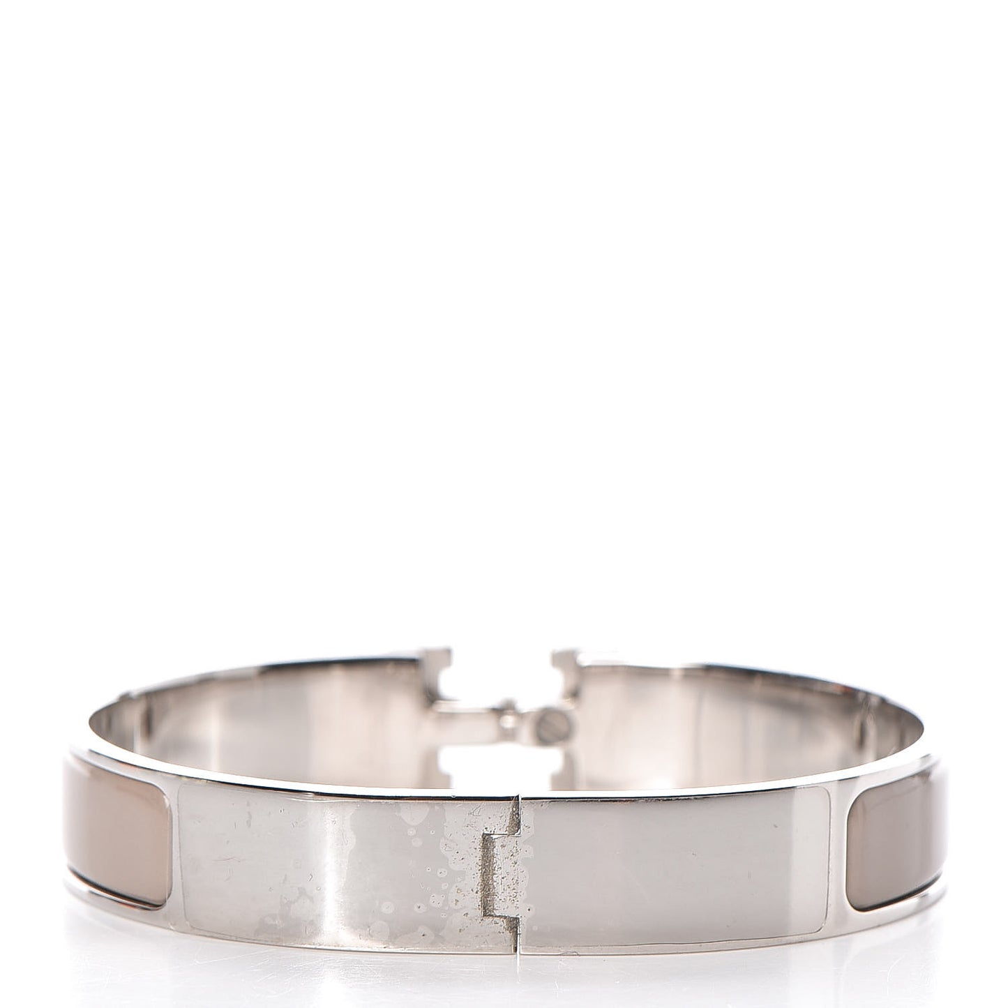 Enamel Narrow Clic Clac H Bracelet GM Marron Glace