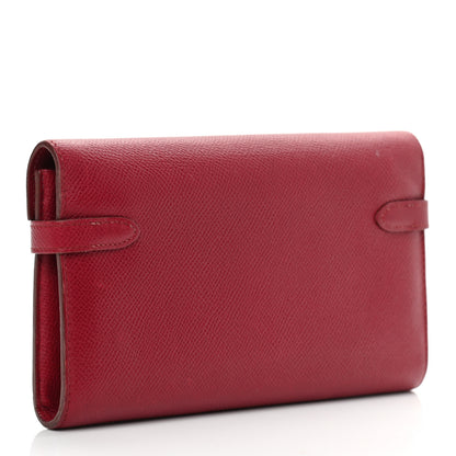 Hermes Epsom Kelly Longue Wallet Rouge Grenat 3 of 16