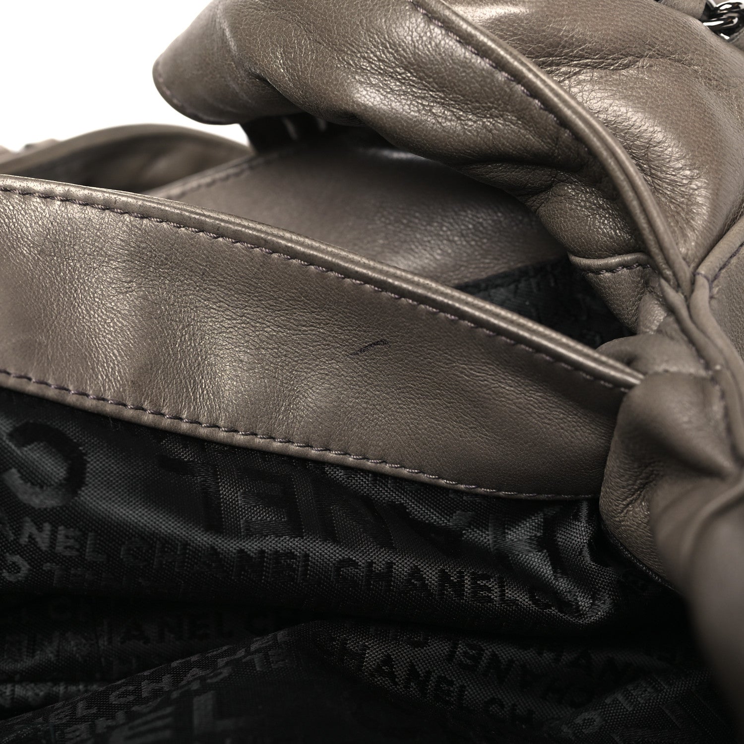 Chanel Lambskin Chain Hobo Grey 10 of 13