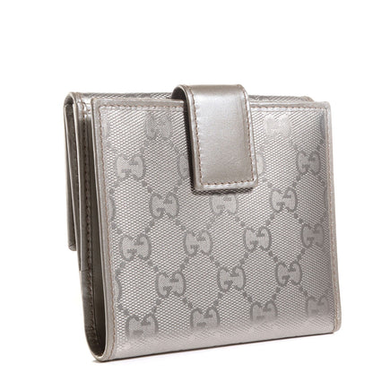 Gucci Imprime Monogram GG Pierce French Flap Wallet Silver 3 of 8
