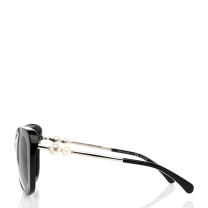 Chanel Acetate Polarized Butterfly Winter Pearl Sunglasses 5339-H Black 3 of 8