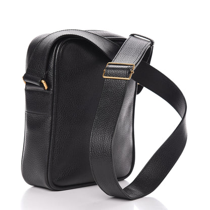 Gucci Grained Calfskin Logo Messenger Bag Black 3 of 12