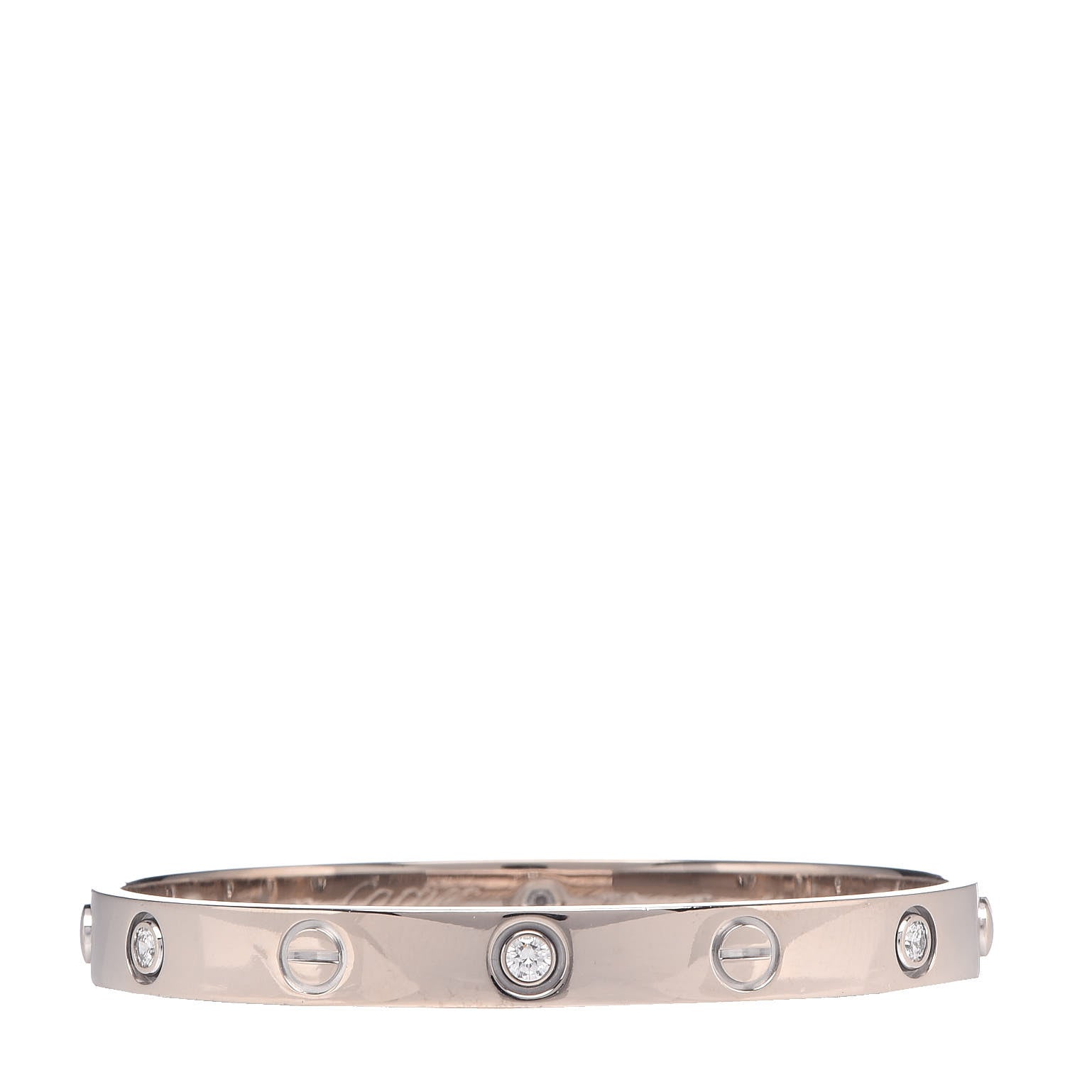 Cartier 18K White Gold 6 Diamond LOVE Bracelet 16 1 of 7