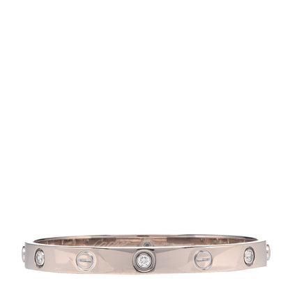 Cartier 18K White Gold 6 Diamond LOVE Bracelet 16 1 of 7